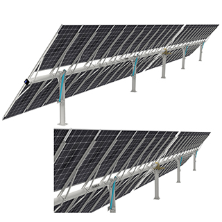 KST-2P Horizontaler einachsiger Solartracker im Doppelporträt